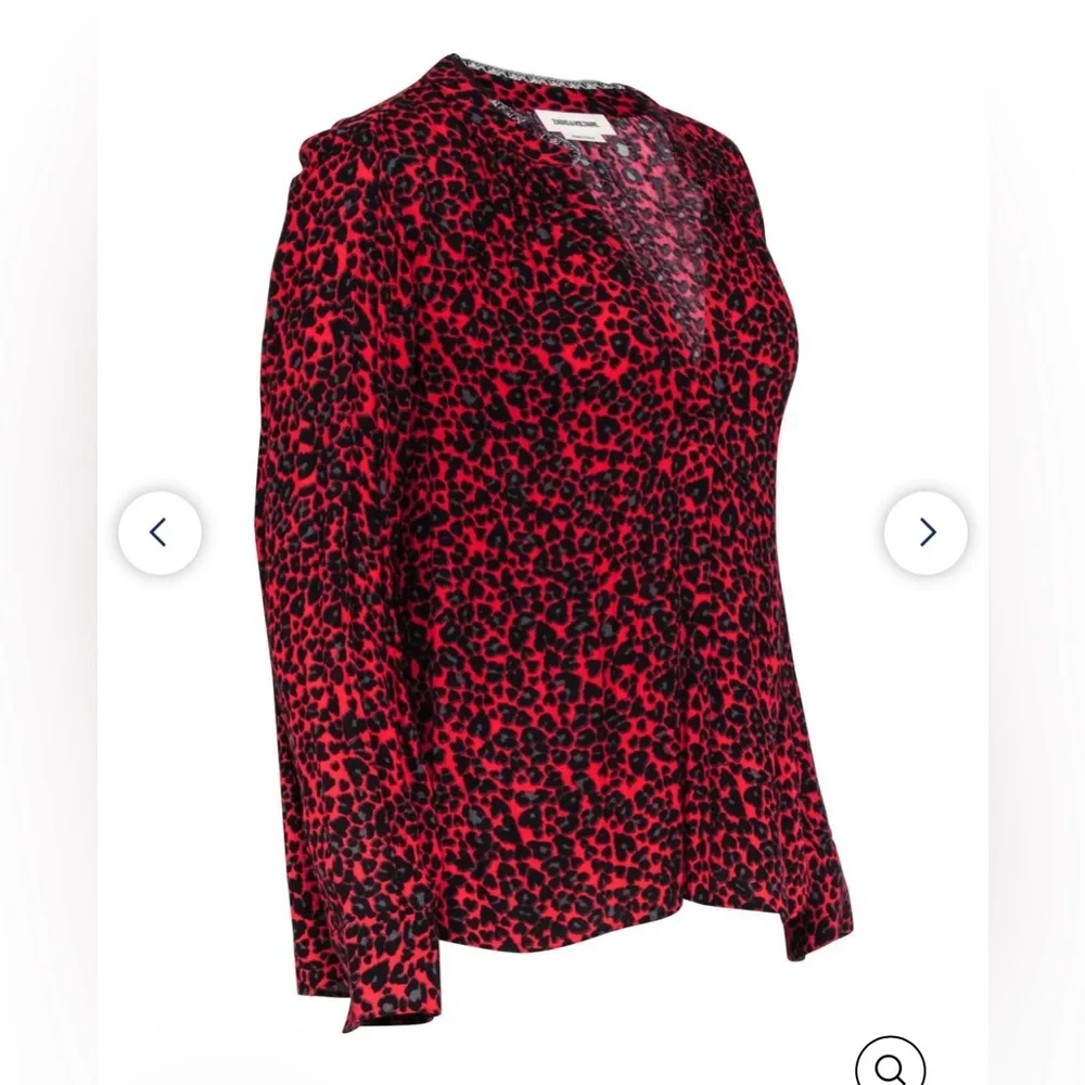 Zadig & Voltaire Tink LEO Leopard Print Tunic Blouse sz MEDIUM - Picture 4 of 10